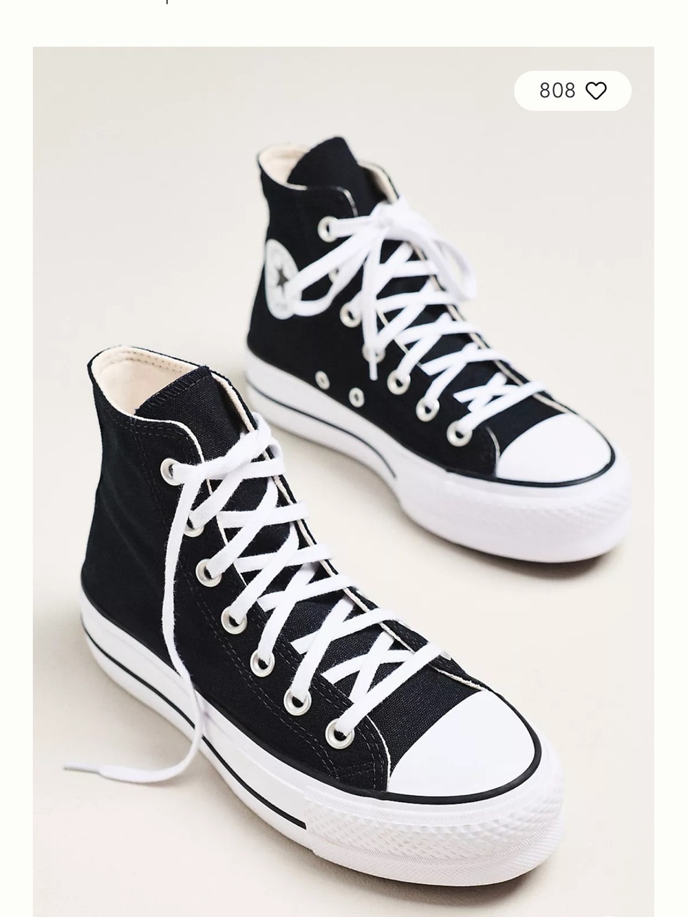 Converse Chuck Taylor All Star Lift Plat Black & White High-Top Canvas Sneakers